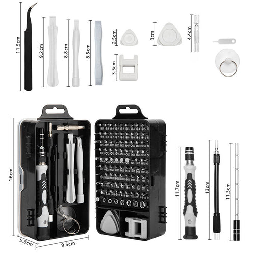 115-in-one Screwdriver Mobile Phone Computer Clock Repair Tool Combination Multi-function Disassemble Screwdriver Set